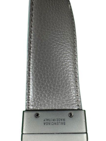 BALENCIAGA Reversible Leather Belt โ Blue & Grey