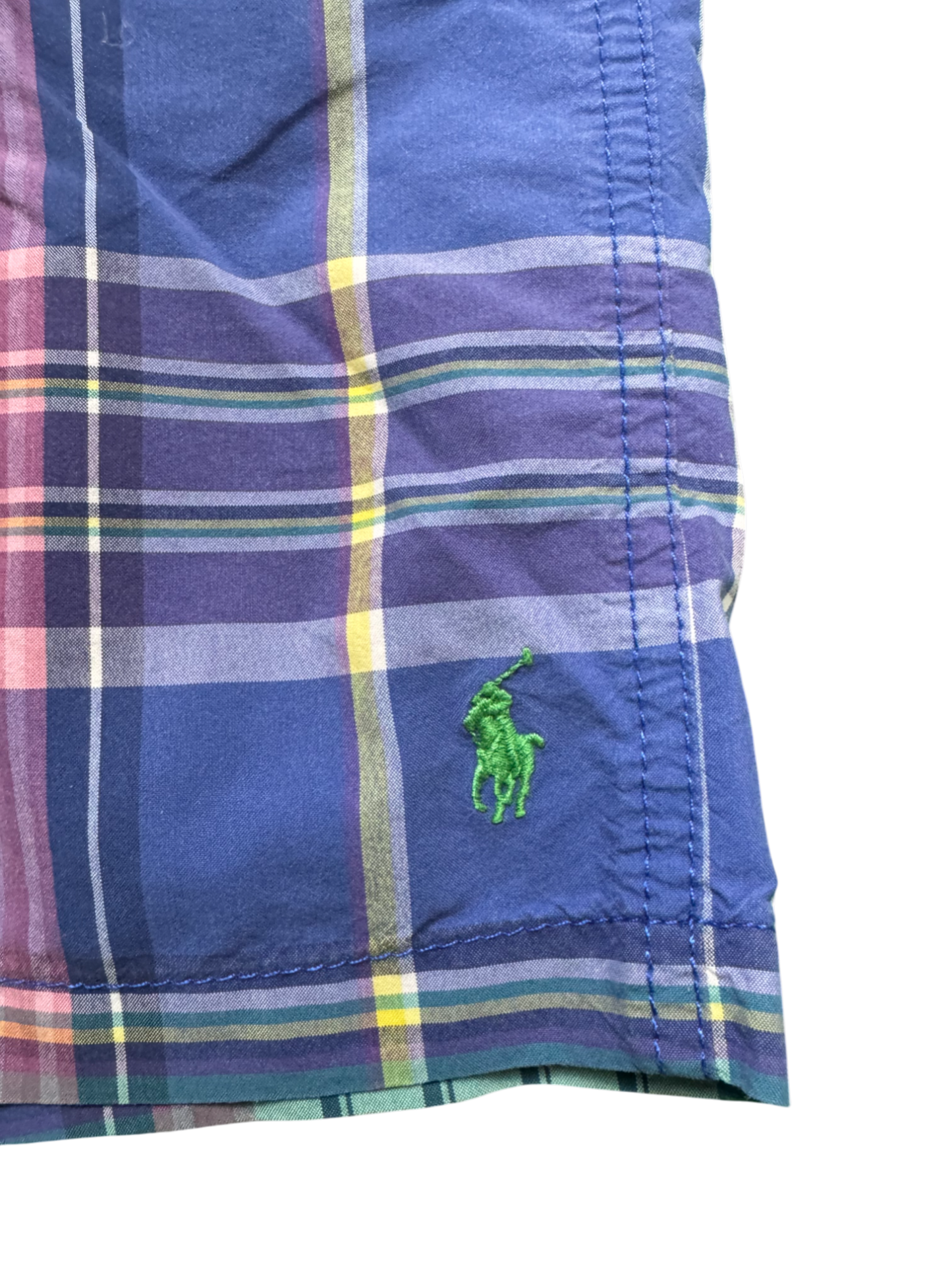 RALPH LAUREN Checkered Swim Shorts โ Blue
