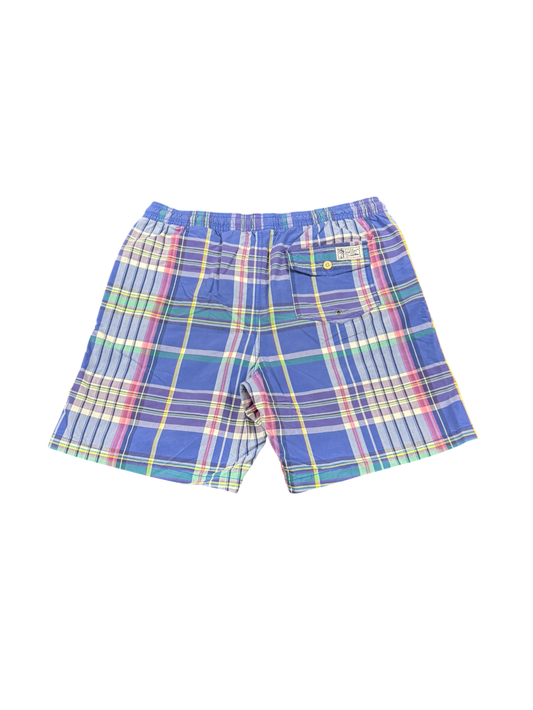 RALPH LAUREN Checkered Swim Shorts – Blue