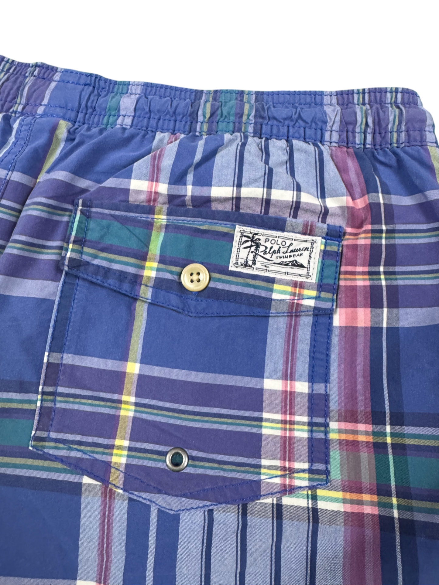 RALPH LAUREN Checkered Swim Shorts โ Blue