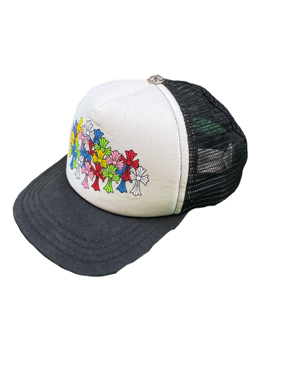 CHROME HEARTS Mesh Trucker Cap – Multicolor Crosses