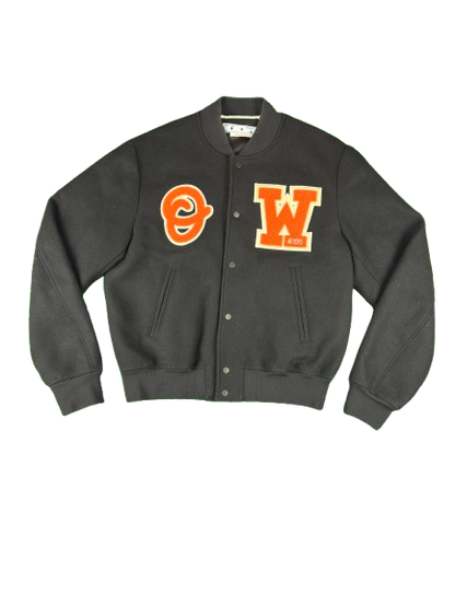 OFF-WHITE Varsity Bomber Jacket – Black