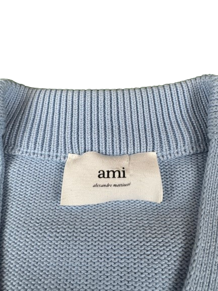 AMI PARIS Cropped Cardigan – Baby Blue