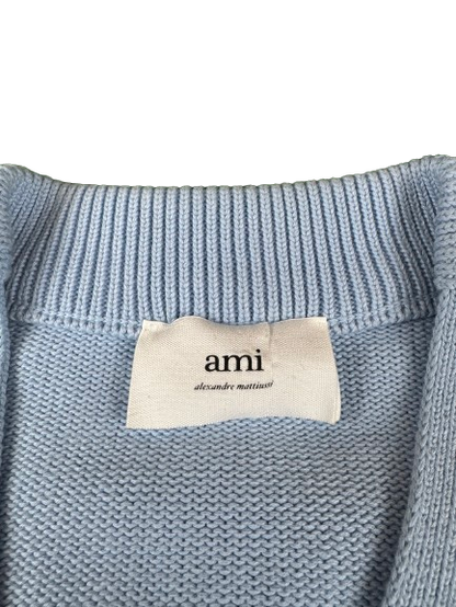 AMI PARIS Cropped Cardigan – Baby Blue