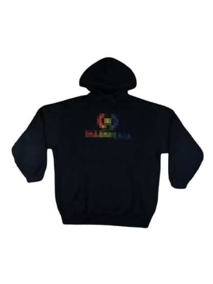 BALENCIAGA Rainbow Logo Hoodie – Black