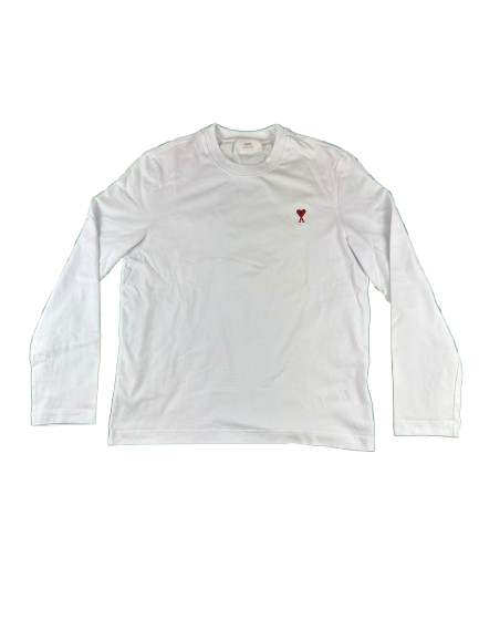 AMI PARIS Long Sleeve Tee – White