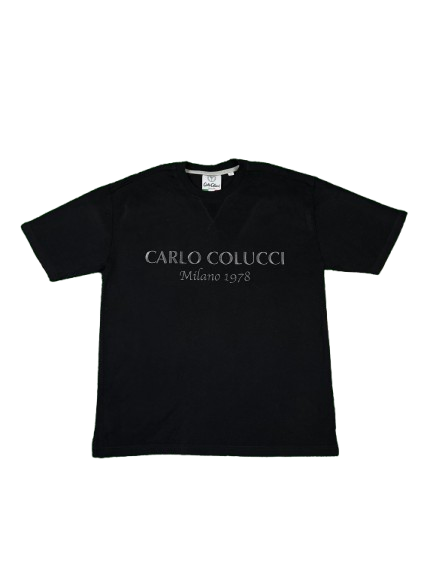 CC 410 CARLO COLUCCI Embroidered T-Shirt – Black