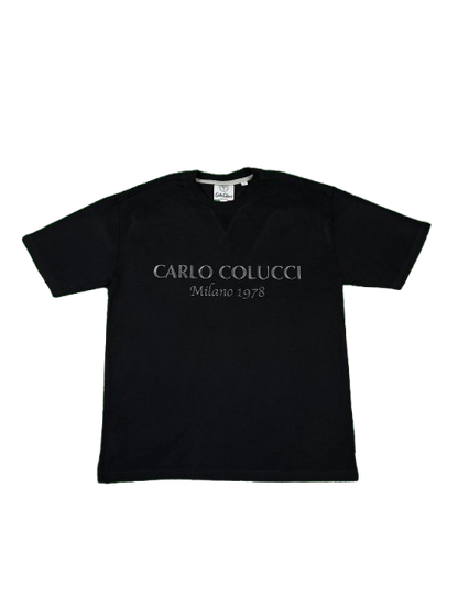 CC 410 CARLO COLUCCI Embroidered T-Shirt – Black