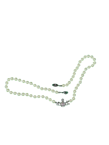 VIVIENNE WESTWOOD Pearl Orb Necklace – Silver / Cream