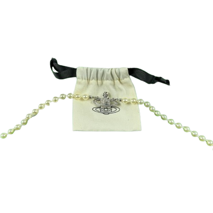 VIVIENNE WESTWOOD Pearl Orb Necklace – Silver / Cream
