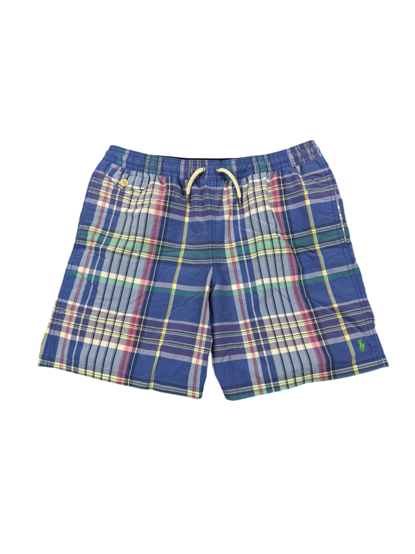 RALPH LAUREN Checkered Swim Shorts – Blue