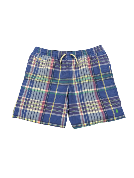 RALPH LAUREN Checkered Swim Shorts – Blue