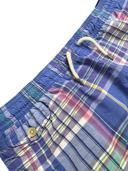 RALPH LAUREN Checkered Swim Shorts – Blue