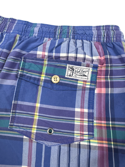 RALPH LAUREN Checkered Swim Shorts – Blue