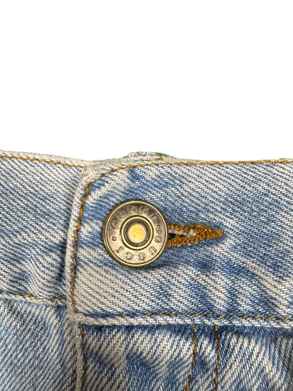 GUCCI Bee Embroidered Flare Jeans – Washed Blue