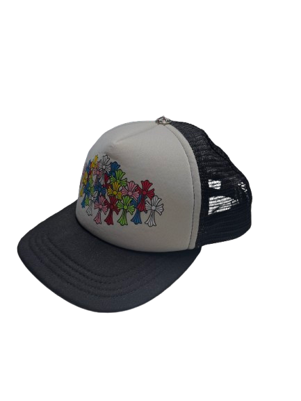 CHROME HEARTS Mesh Trucker Cap – Multicolor Crosses
